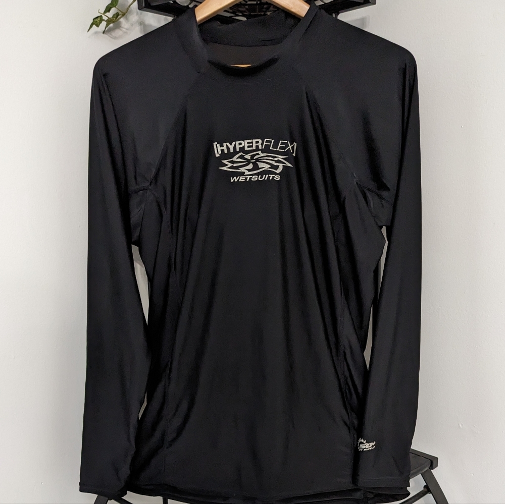 Hyperflex Wetsuits UV Shield Black Logo Long Sleeve Shirt
